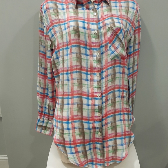 Free People We the Free Tie Front Button Down Shirt - Picture 2 of 15
